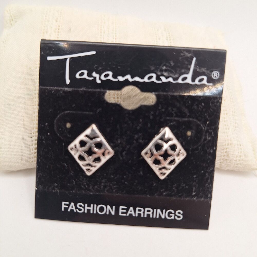 Taramanda Silvertone Fashion Stud Earrings
